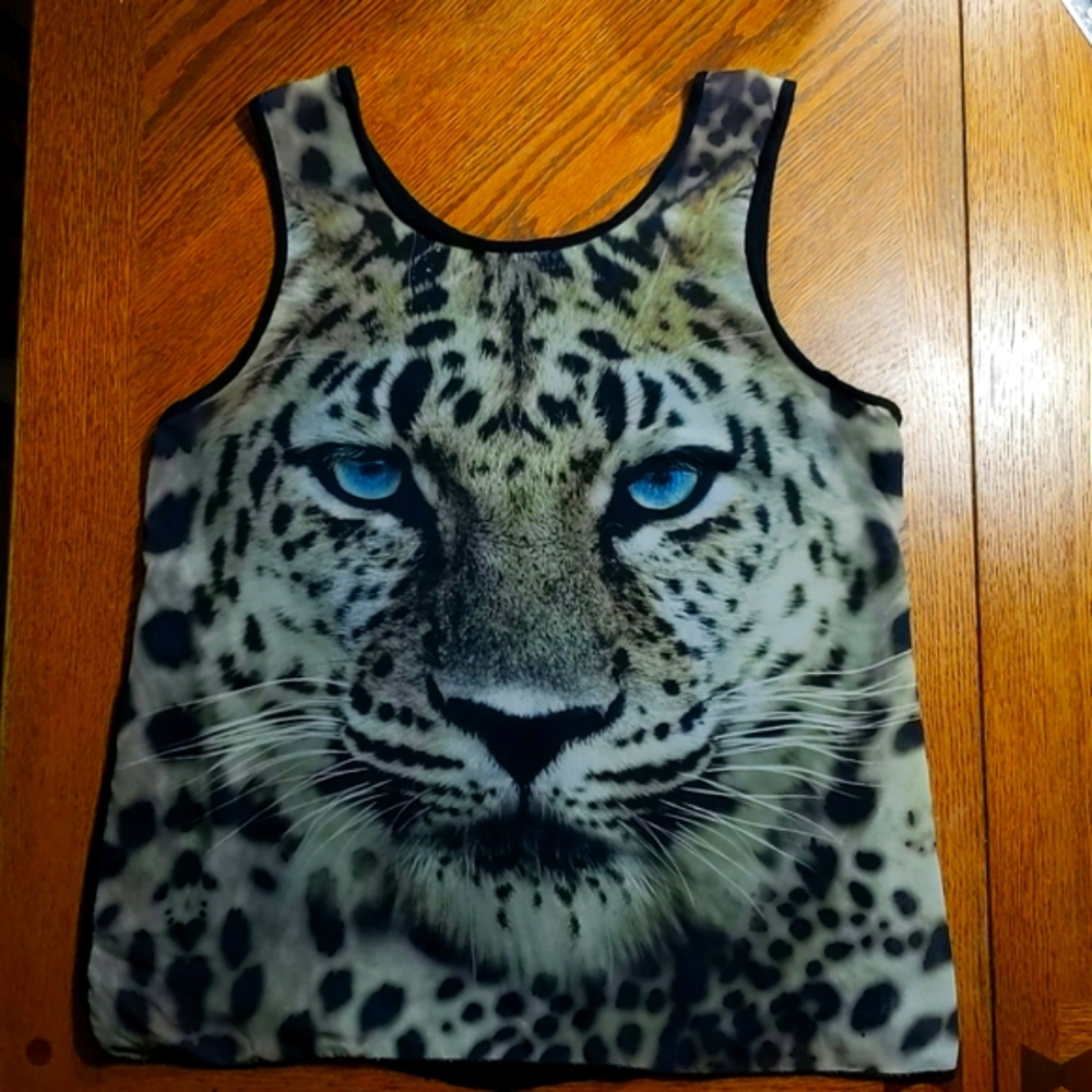 Jaguar sheer blouse tank top